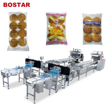 Bostar Auto Flow Burger Bread Hamburger Packing Machine